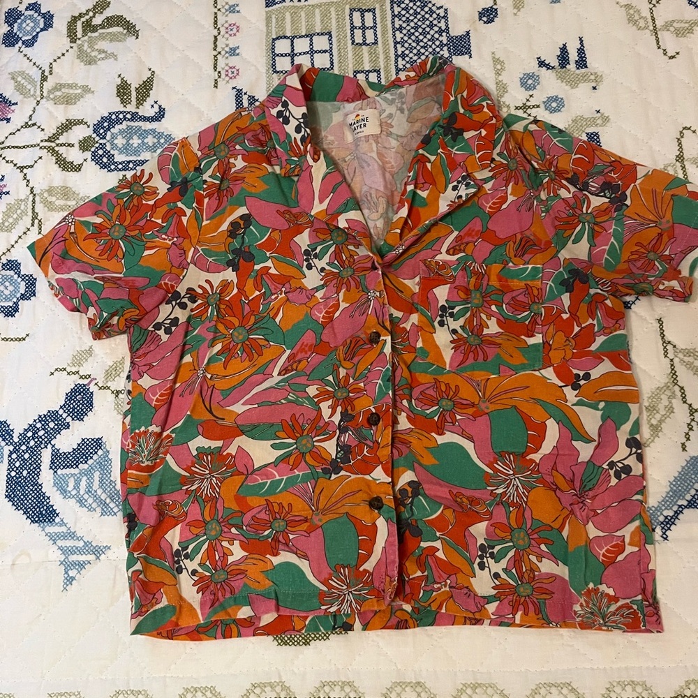 Marine Layer Hawaiian Button Up